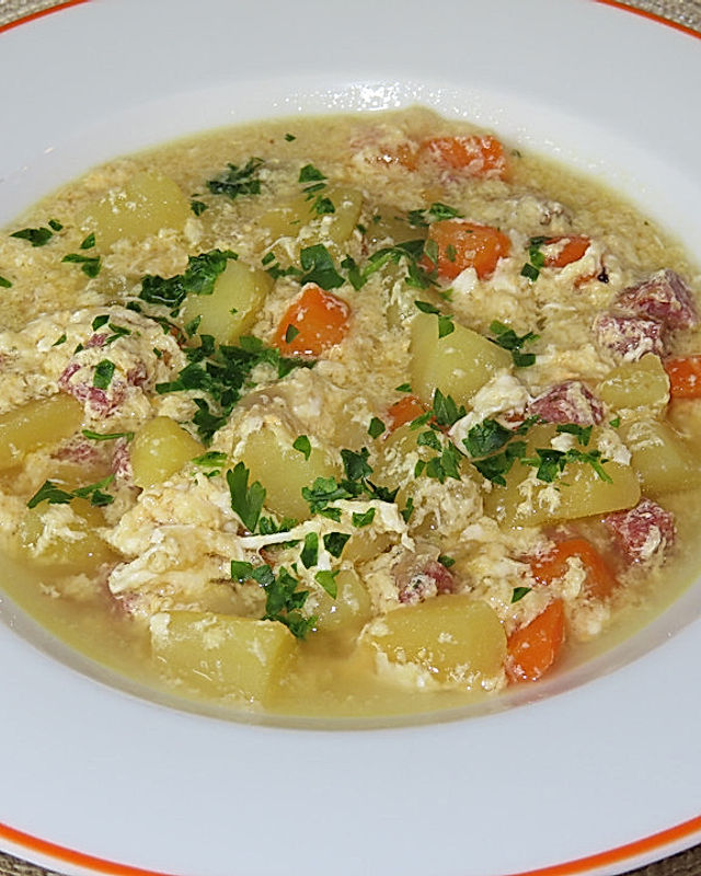 Kartoffel - Salami - Möhren - Suppe
