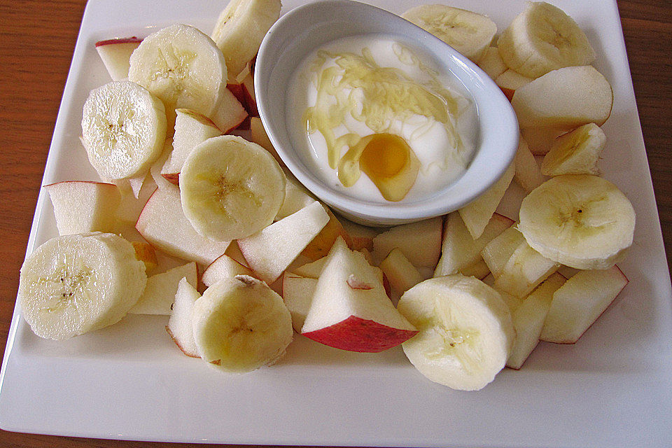 Apfel und Bananen - Obstsalat