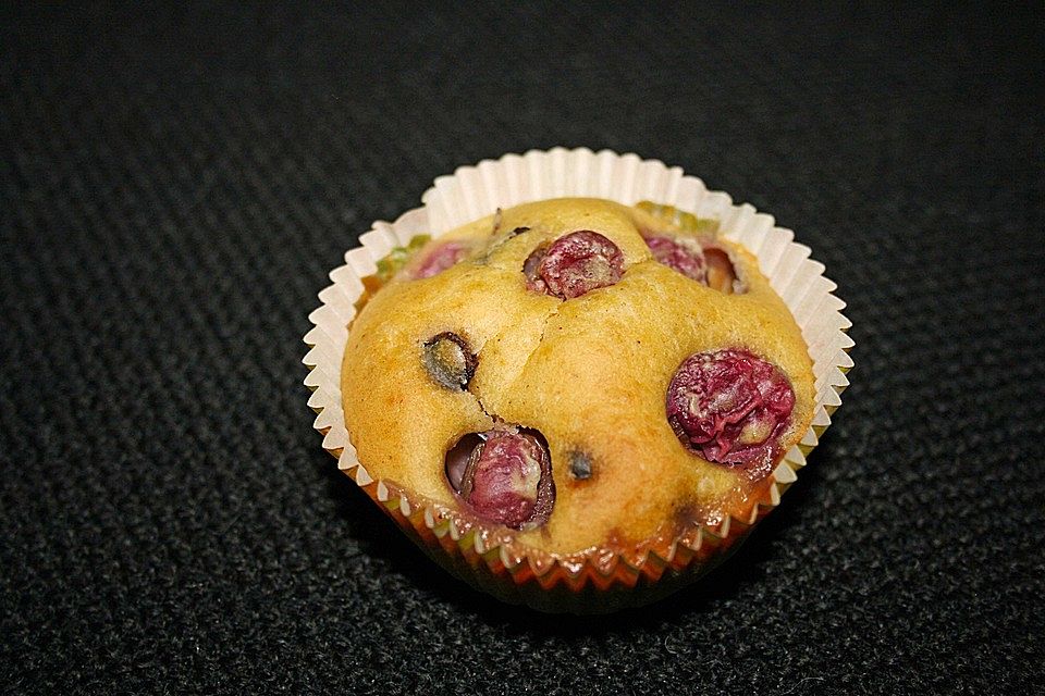 Blaue Vollkorn - Weintrauben - Muffins mit Schokodrops