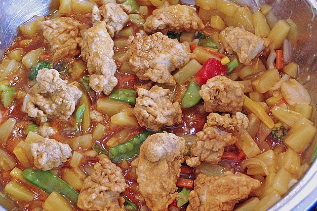 Frittiertes Schweinefleisch süß - sauer von QnQuera| Chefkoch