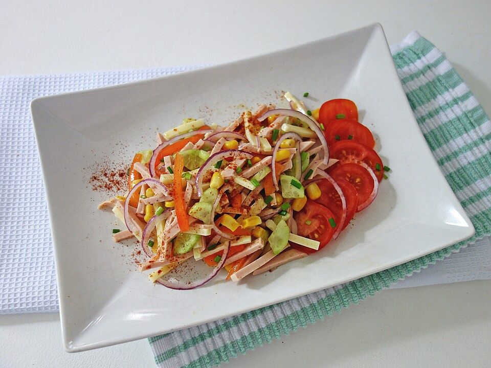 Maissalat mit Fleischwurst und Käse von Moni-Fix| Chefkoch