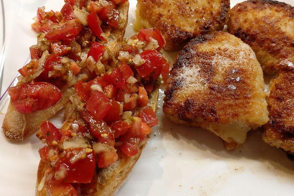 Bruschetta mit kalten Tomaten