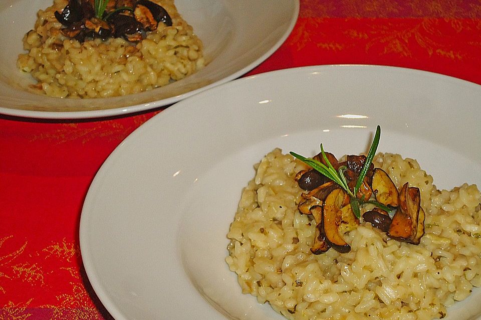 Prosecco-Risotto mit gebratenen Steinpilzen