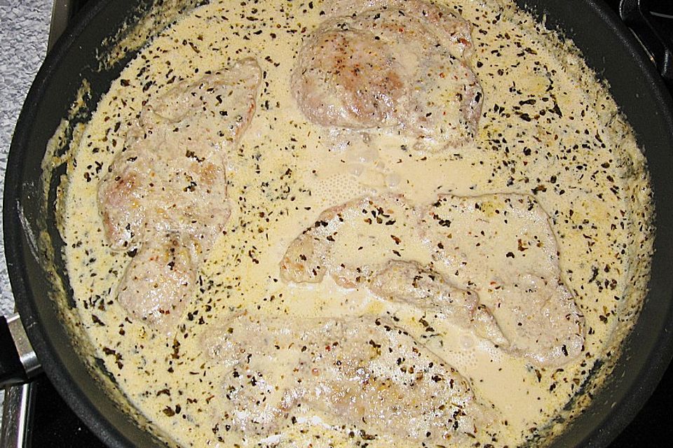 SABO - Schweineschnitzel in scharfer Knoblauch Sauce