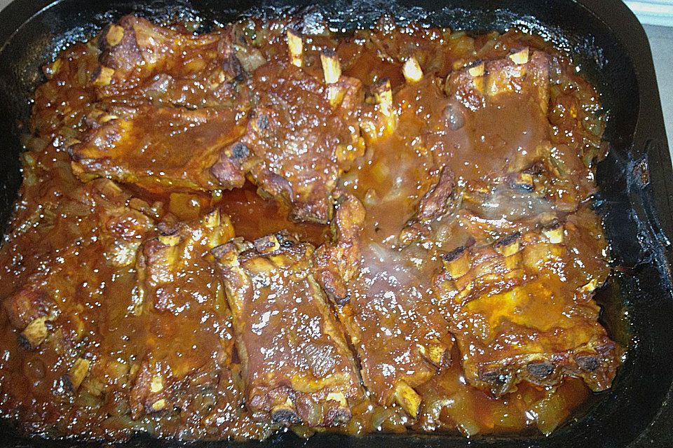 Spareribs mit amerikanischer BBQ-Sauce
