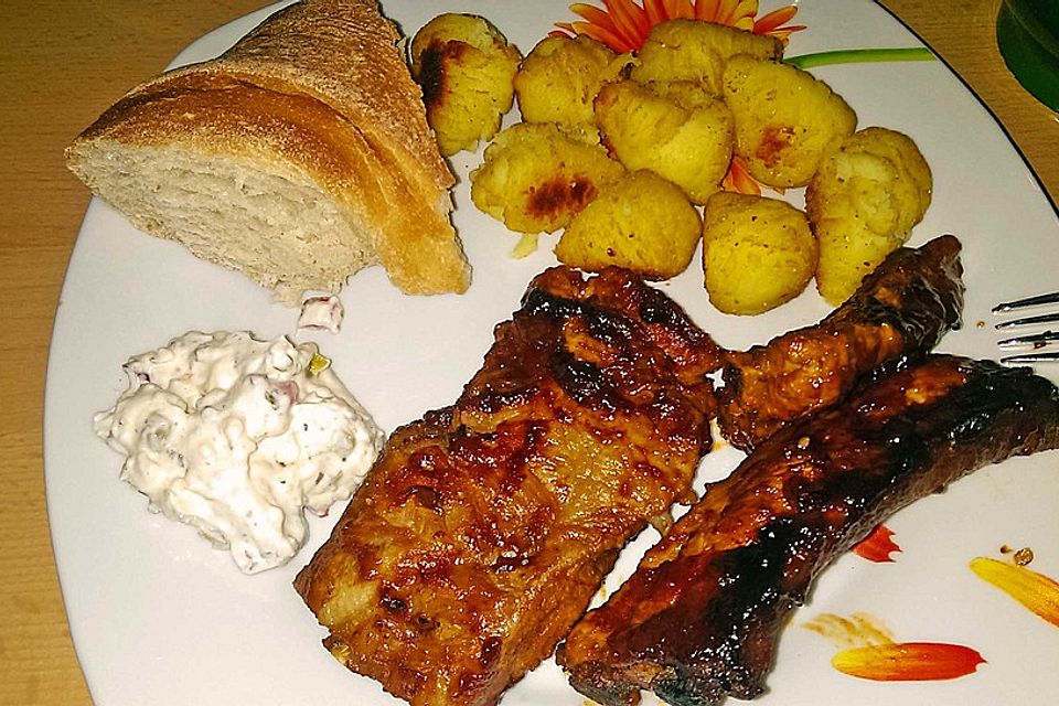 Spareribs mit amerikanischer BBQ-Sauce