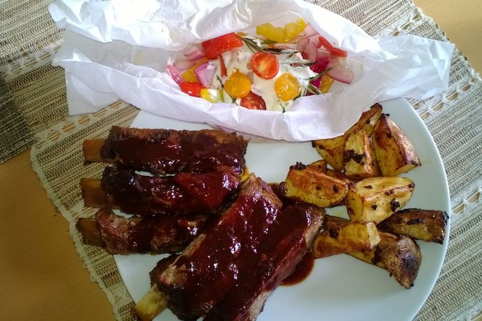 Spareribs mit amerikanischer BBQ-Sauce