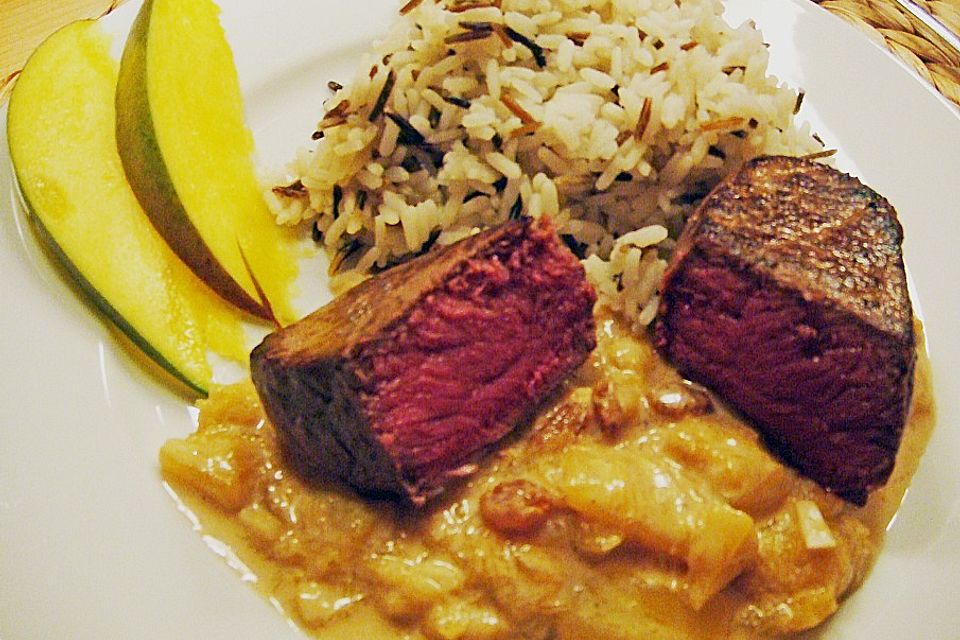 Hirschsteak an Mango - Whiskey Sauce