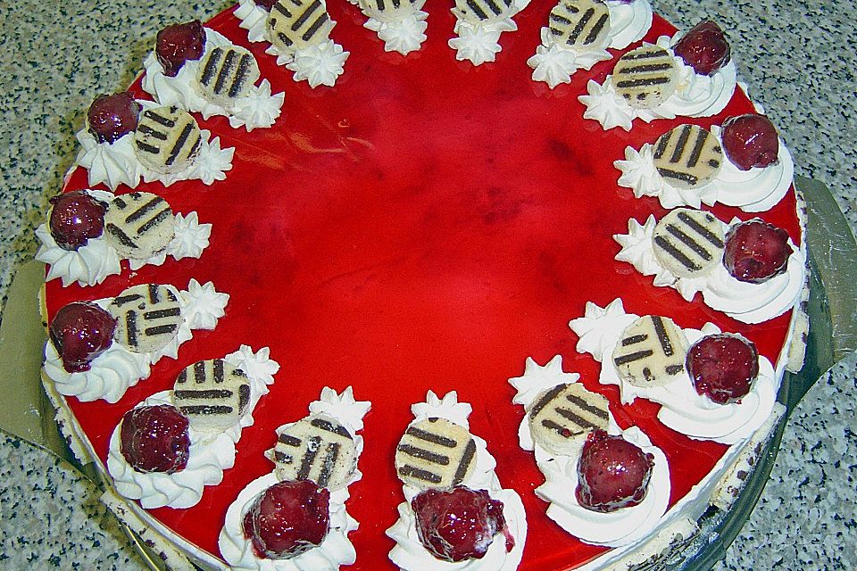 Kirsch - Joghurttorte rot - weiß