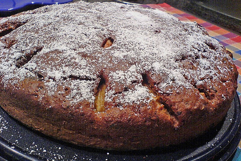 Schoko - Apfelkuchen mit Amaretto und Haferflocken