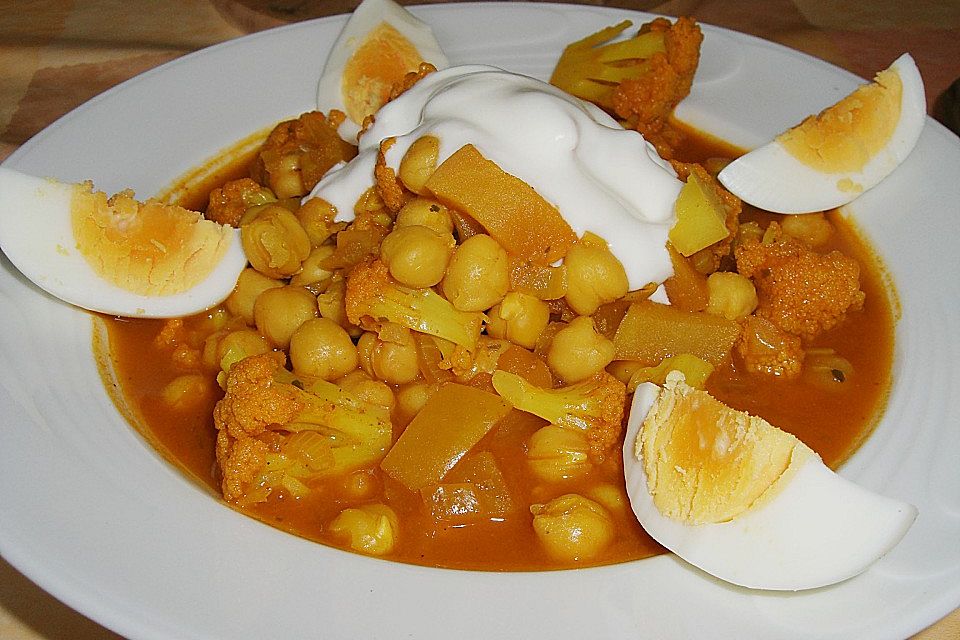 Eier-Kichererbsen-Curry