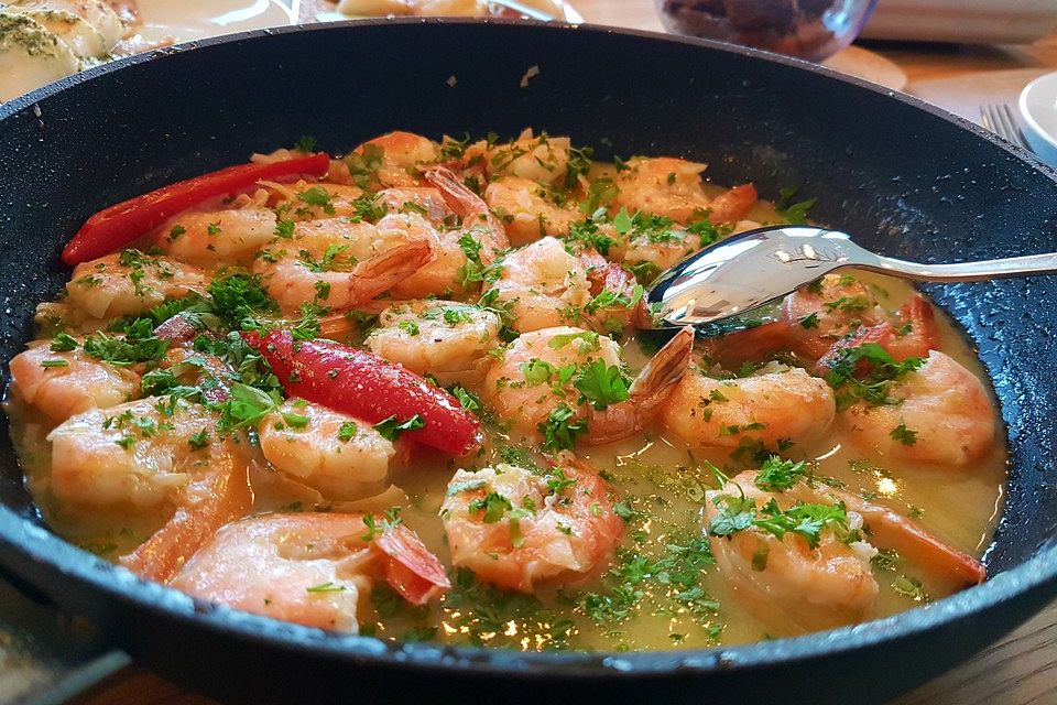 Gambas in Knoblauch