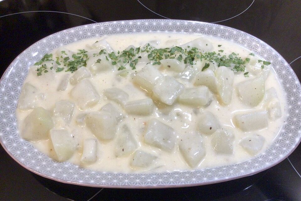 Kohlrabigemüse mit Käsesauce