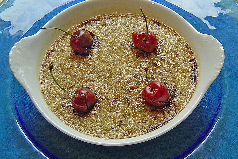 Crème brûlée von der Geflügelleber mit Balsamico - Kirschen