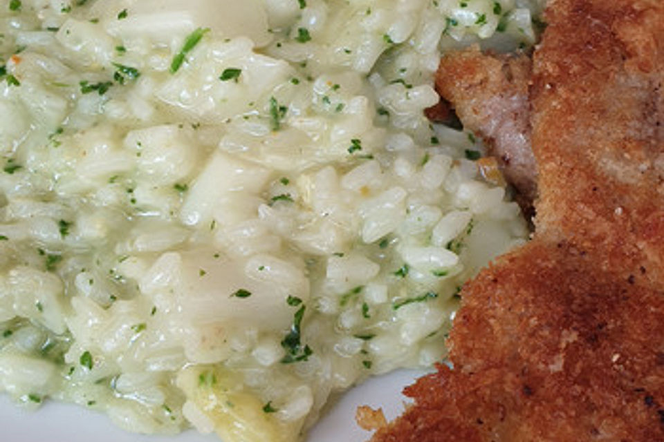 Spargelrisotto im Schnellkochtopf Spargelrisotto im Schnellkochtopf