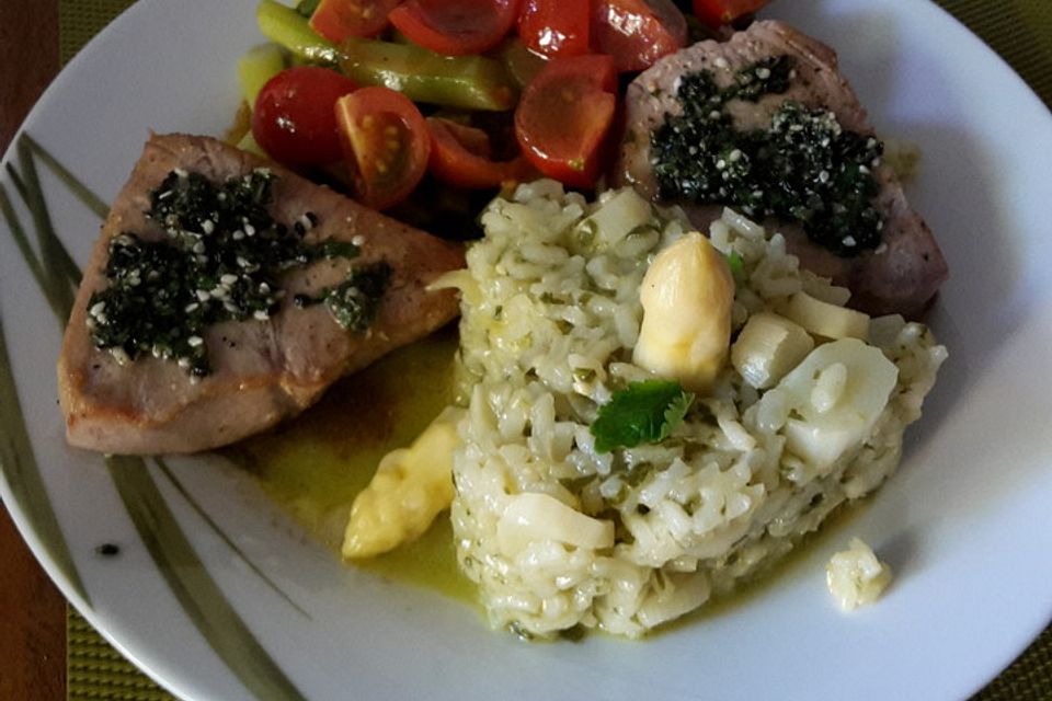 Spargelrisotto im Schnellkochtopf Spargelrisotto im Schnellkochtopf