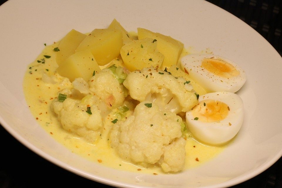 Eier-Blumenkohl-Ragout