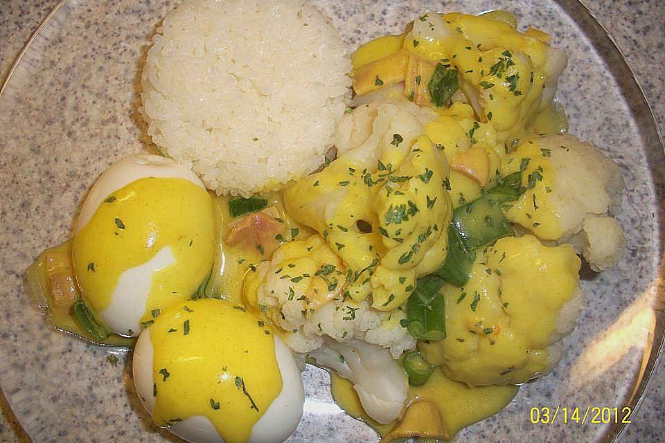 Eier-Blumenkohl-Ragout