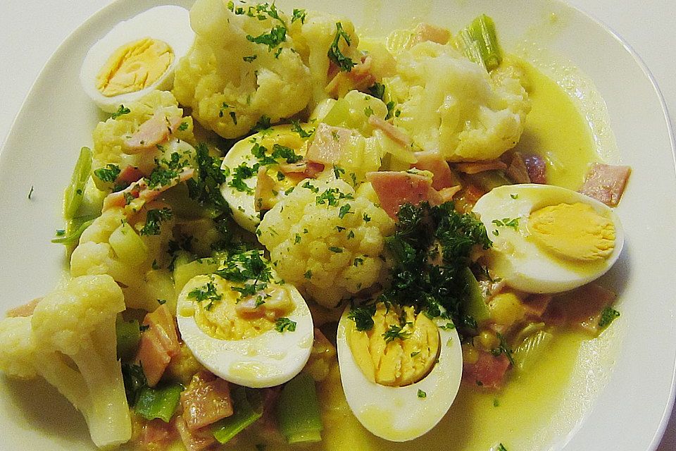 Eier-Blumenkohl-Ragout