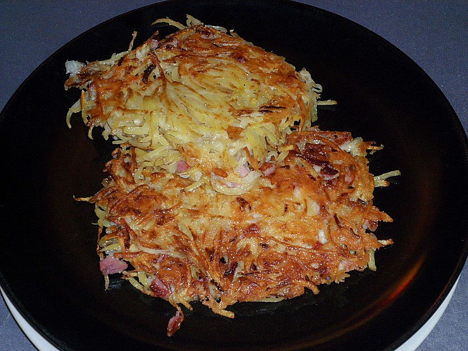 Kartoffelpuffer mit Speck und Käse von Roxylina| Chefkoch