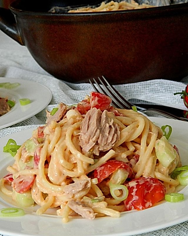 Spaghetti - Salat mit Thunfisch