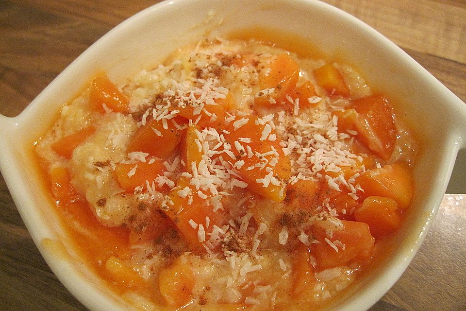 Kokosreis mit Papaya