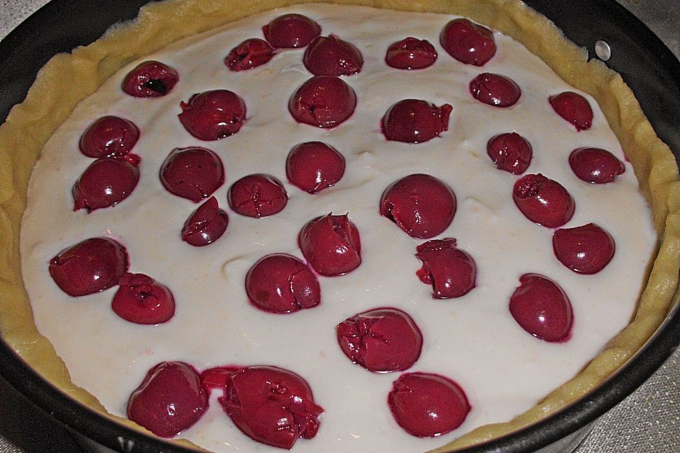 Schnelle Kirsch - Quark - Torte