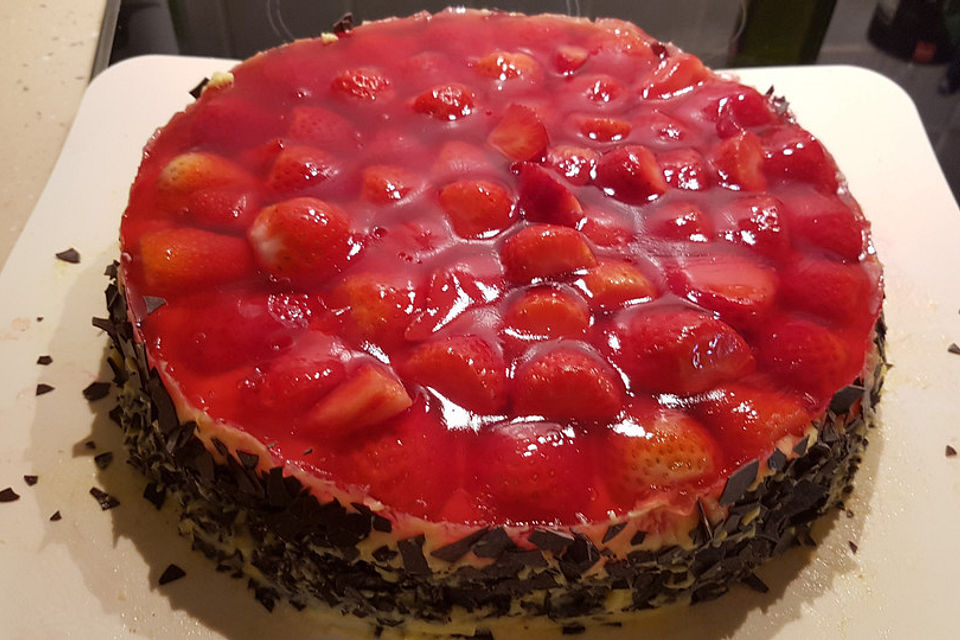 Erdbeer-Kuchen mit Vanillecreme