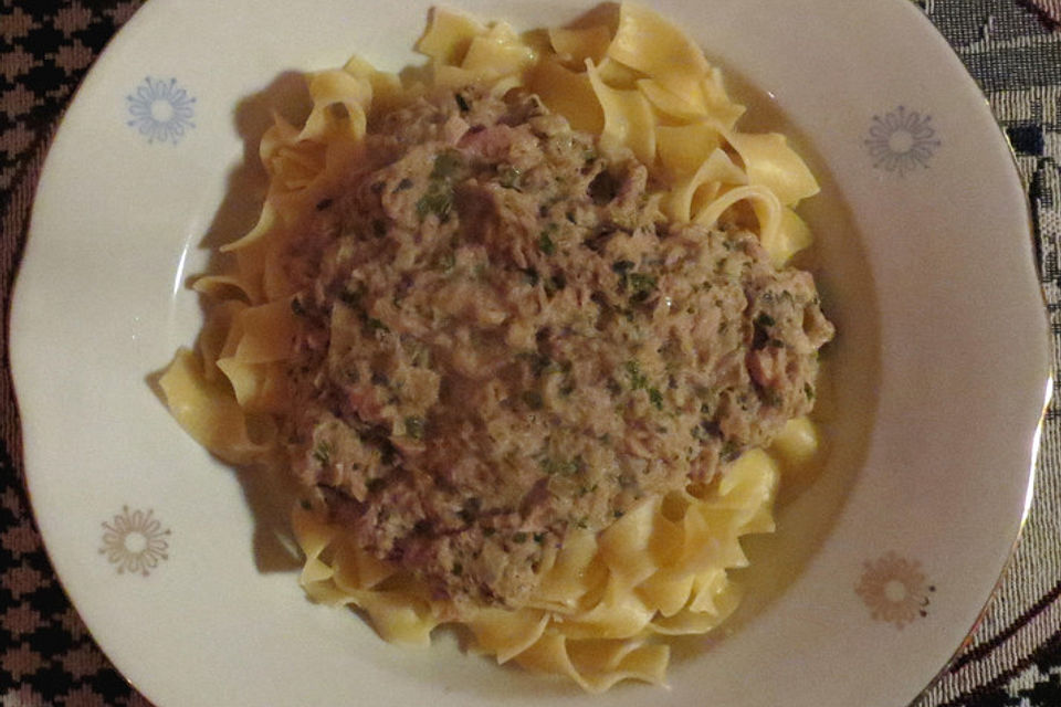 Steinpilz Thunfisch Pastasauce