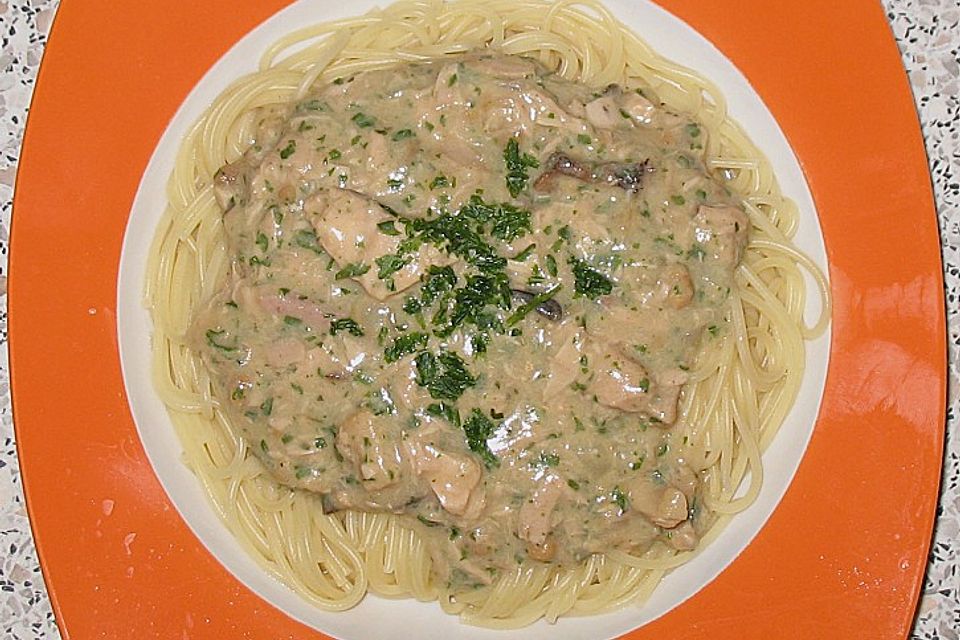 Steinpilz Thunfisch Pastasauce