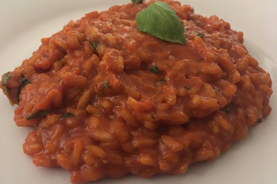 Tomaten - Basilikum Risotto mit Balsamico