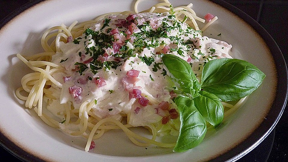 Spaghetti Mit Schinken Sahne Sauce Von Daniela1979 Chefkoch