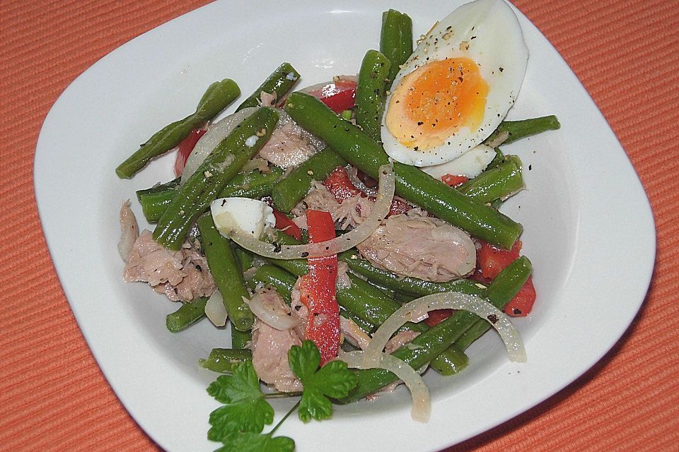 Grüner Bohnensalat mit Thunfisch