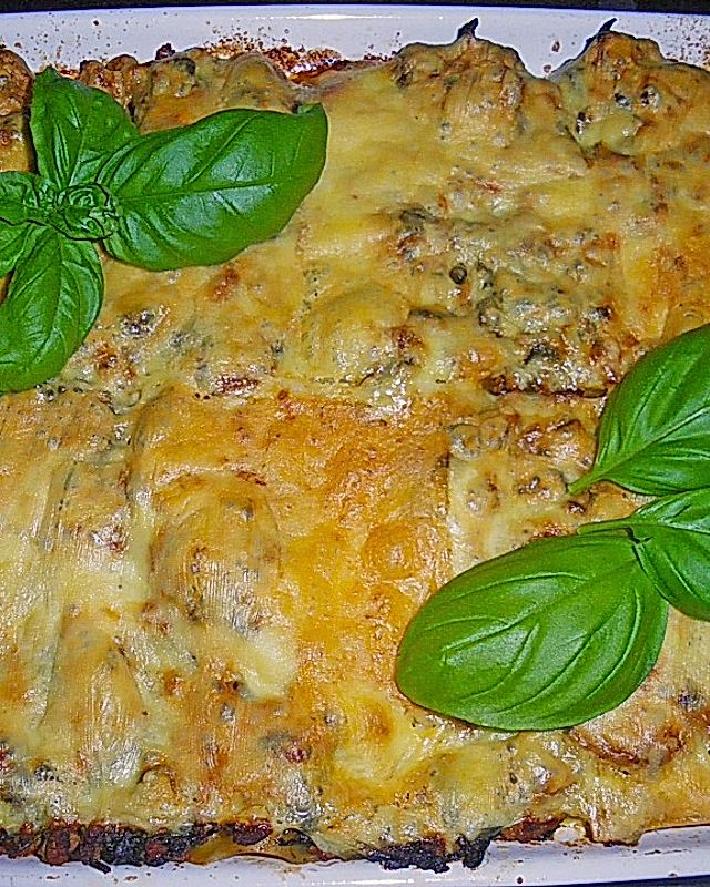 Lasagne mit Spinat und Hackfleisch
