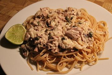 Spaghetti mit Limetten - Thunfisch - Soße