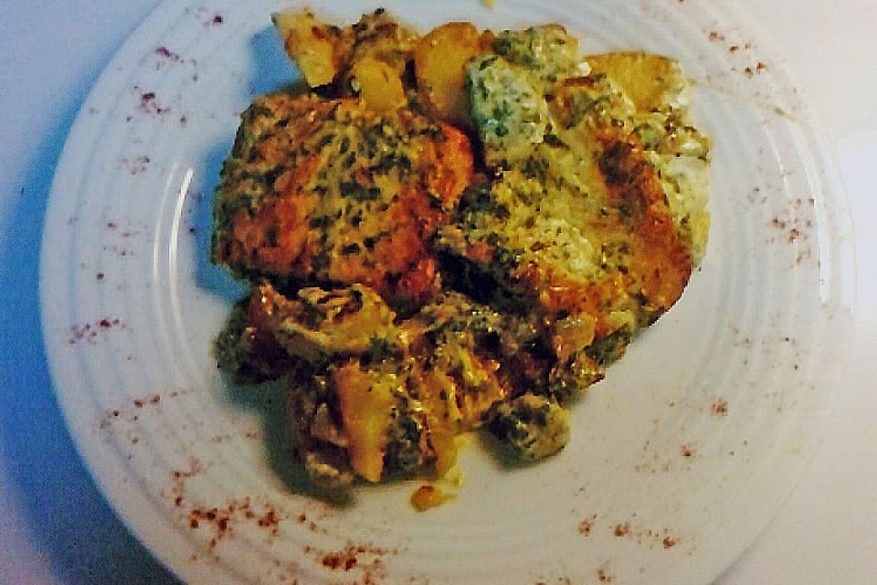 Bratkartoffelauflauf mit Schnitzel