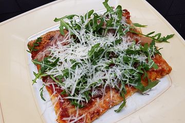 Pizza Mit Rucola Und Parmaschinken Von Minkie Chefkoch