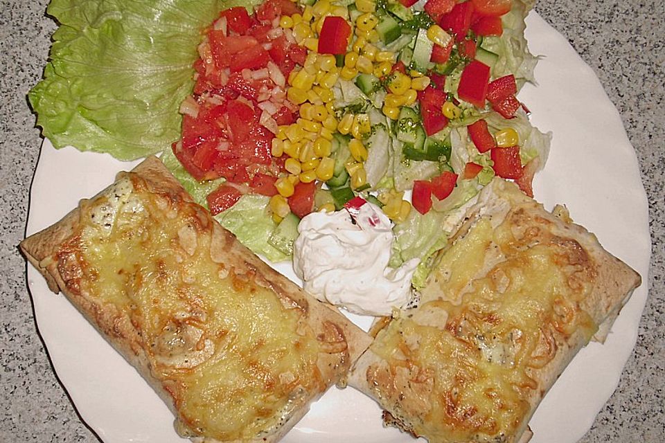 Enchiladas mit Hähnchen und Mais