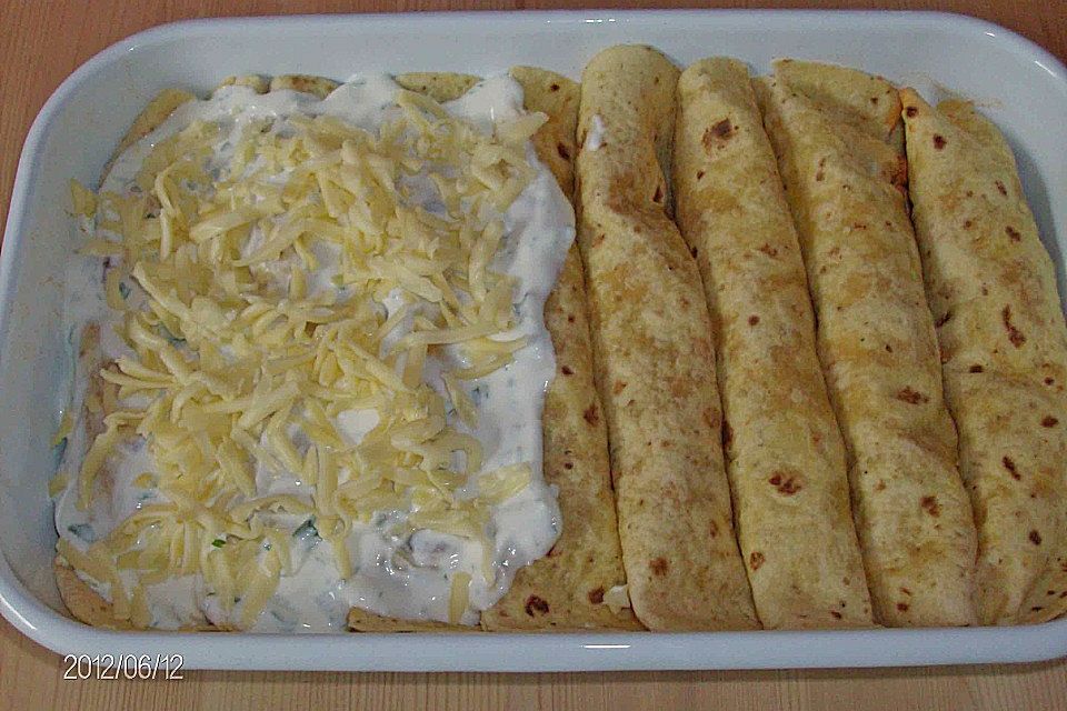 Enchiladas mit Hähnchen und Mais