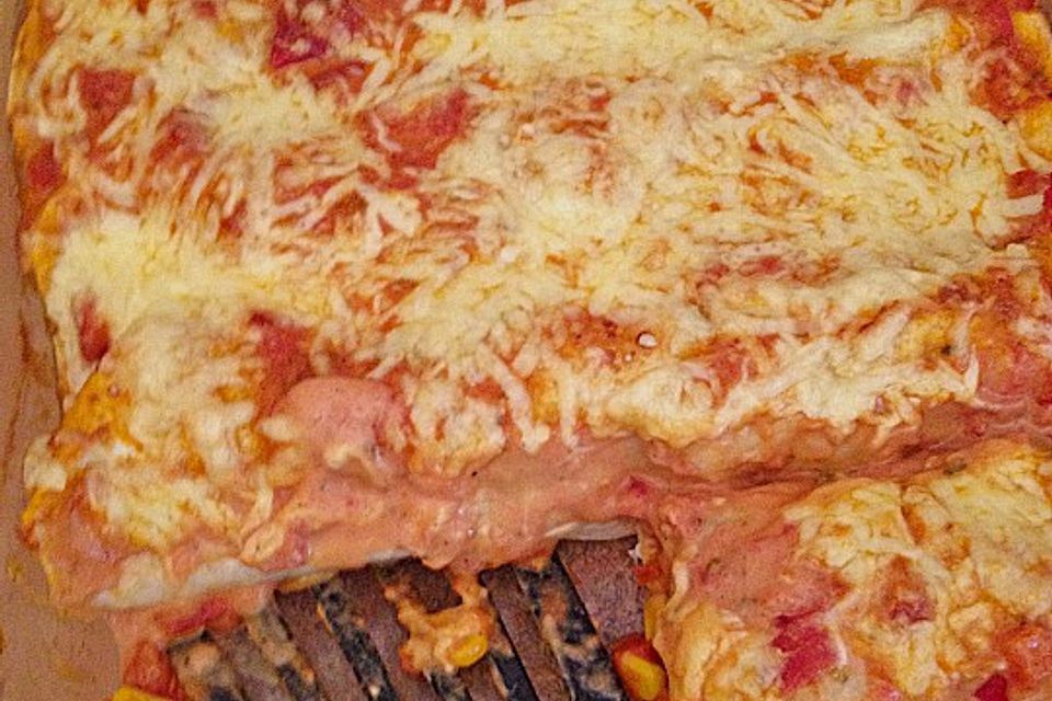 Enchiladas mit Hähnchen und Mais