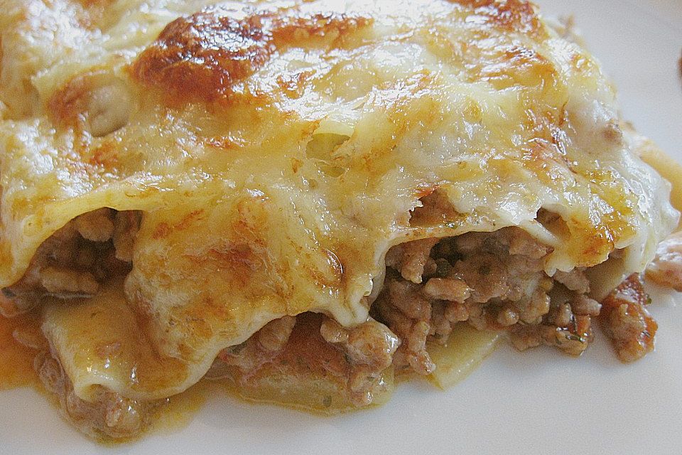 Lasagne mit Hackfleisch und Äpfeln