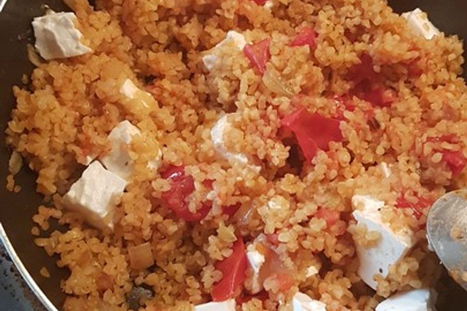 Bulgur - Tomaten - Feta - Pfanne