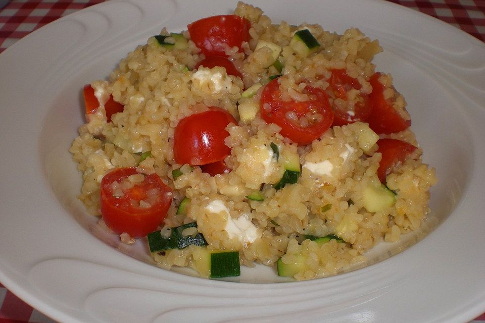 Bulgur - Tomaten - Feta - Pfanne