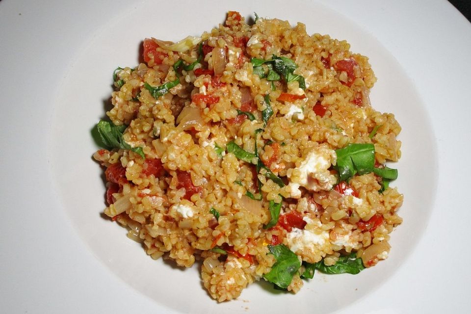 Bulgur - Tomaten - Feta - Pfanne