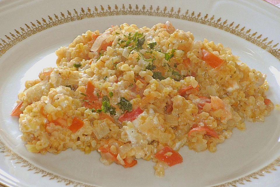 Bulgur - Tomaten - Feta - Pfanne