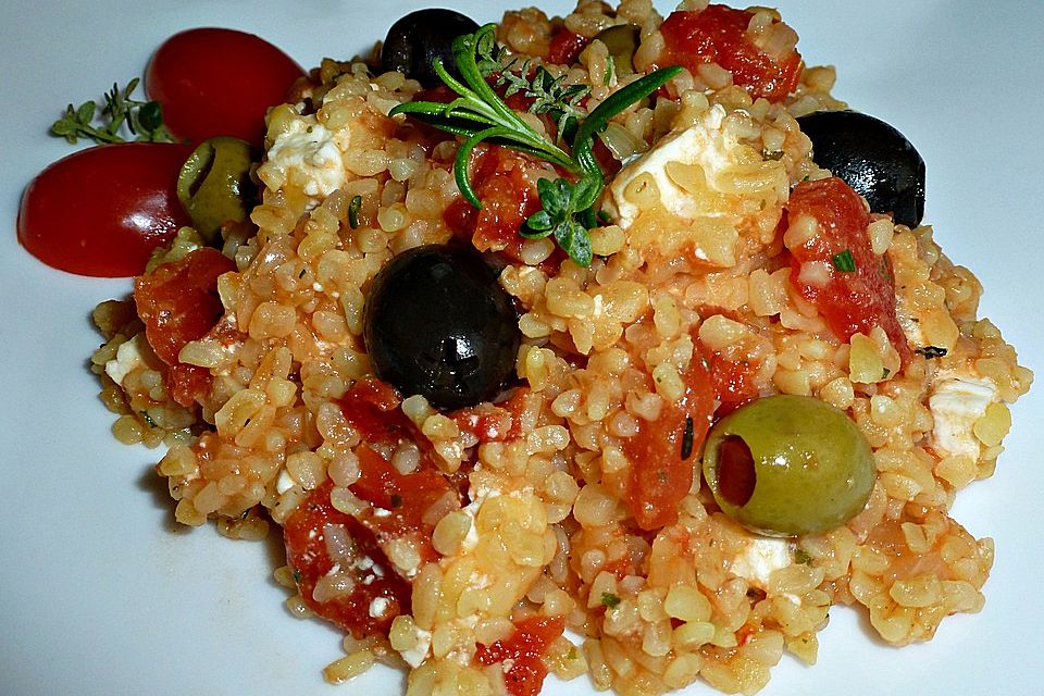 Bulgur - Tomaten - Feta - Pfanne