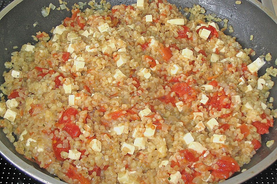 Bulgur - Tomaten - Feta - Pfanne