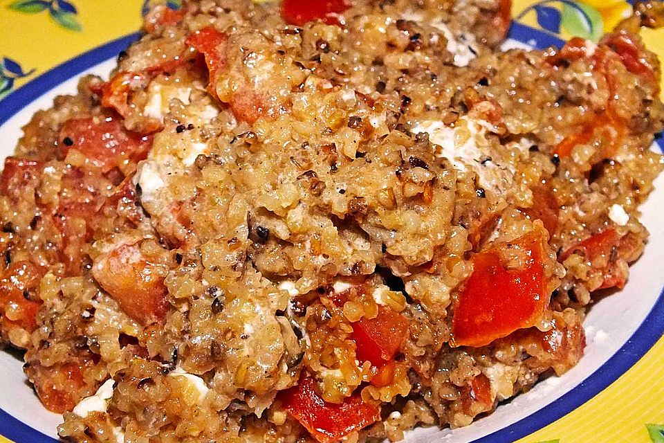 Bulgur - Tomaten - Feta - Pfanne