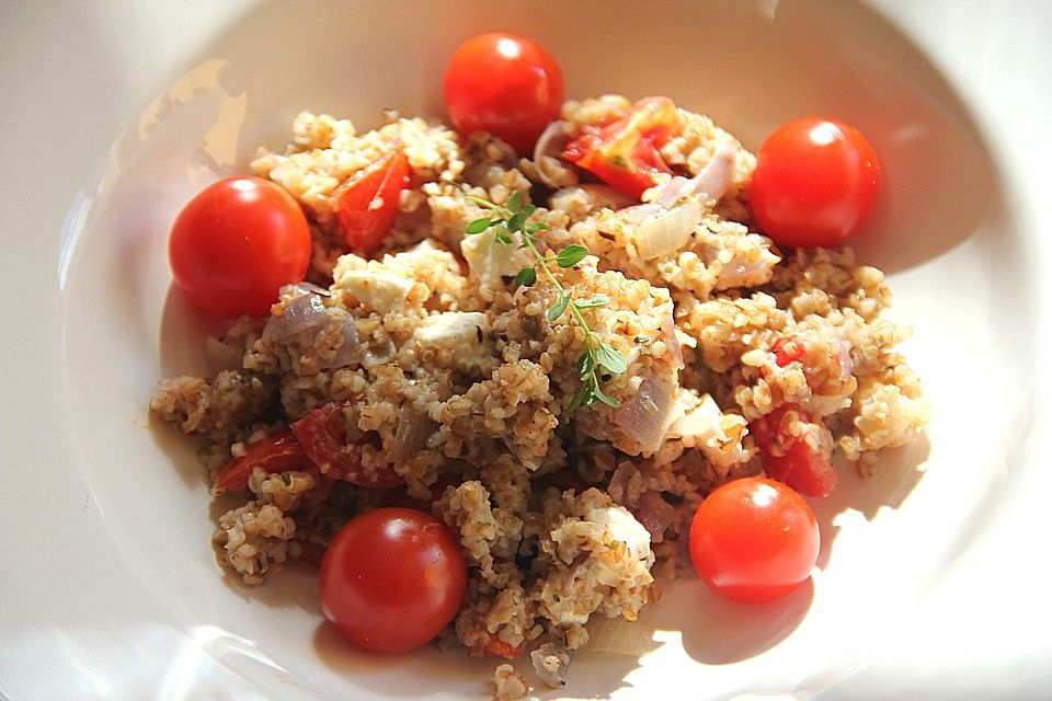 Bulgur - Tomaten - Feta - Pfanne