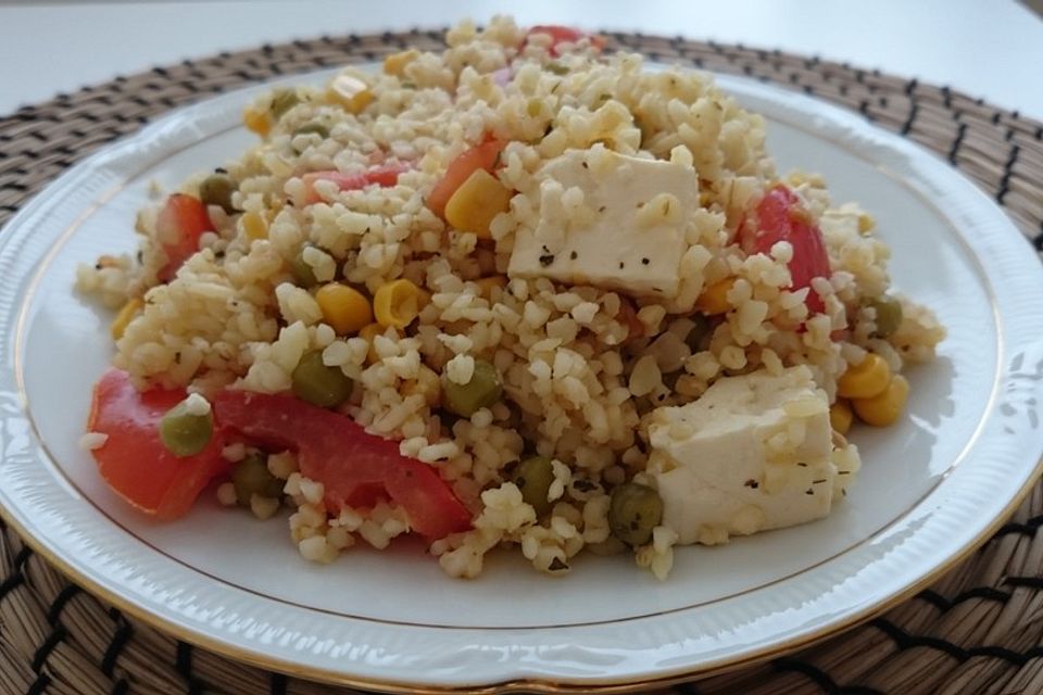 Bulgur - Tomaten - Feta - Pfanne